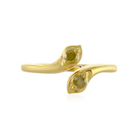 Zilveren ring met I3 Gele Diamanten