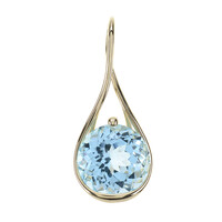 Gouden hanger met een hemel-blauwe topaas