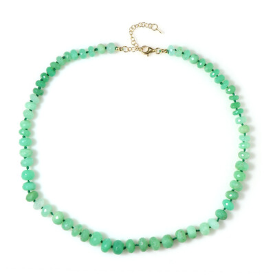 Zilveren halsketting met chrysopraasstenen (Adela Silber)