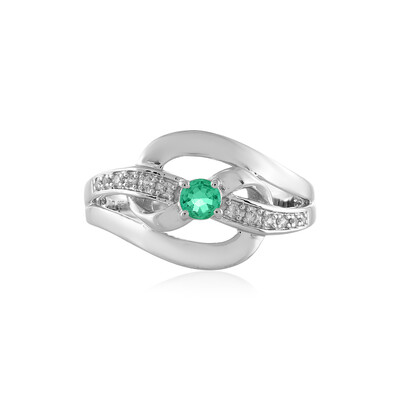 Zilveren ring met een Columbiaanse smaragd