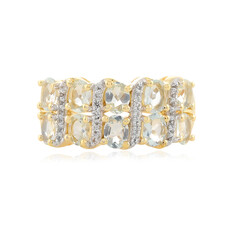Zilveren ring met aquamarijnstenen