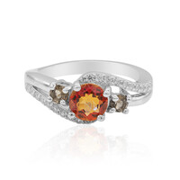 Zilveren ring met een avondrode mystieke-kwarts