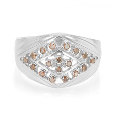 Zilveren herenring met Fancy diamanten