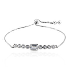 Zilveren armband met een witte topaas