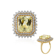 Gouden ring met een kanariegele kunziet