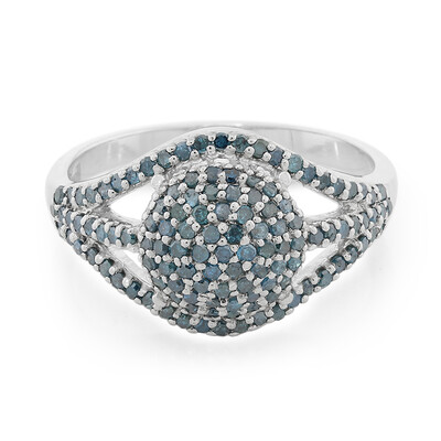 Zilveren ring met Fancy diamanten