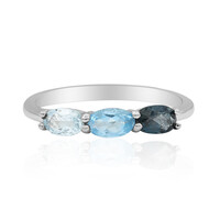 Zilveren ring met een Londen-blauwe topaas