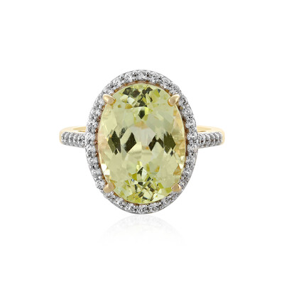 Gouden ring met een kanariegele kunziet