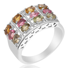 Zilveren ring met toermalijnen