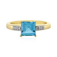 Zilveren ring met een Zwitsers-blauwe topaas