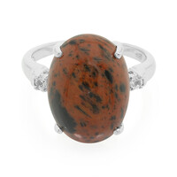 Zilveren ring met een mahonie obsidiaan