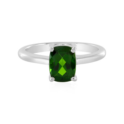 Zilveren ring met een Russische diopsied
