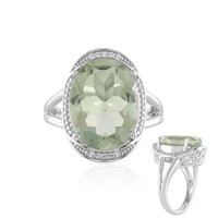 Zilveren ring met een groene amethist