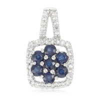 Zilveren hanger met blauwe saffieren