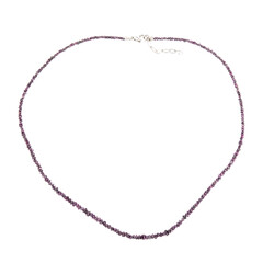 Zilveren halsketting met paarse diamanten (CUSTODANA)