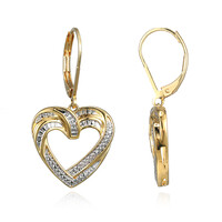 Messing oorbellen met I3 (I) Diamanten (Juwelo Style)