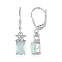 Zilveren oorbellen met Aqua Chalcedonen
