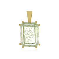 Zilveren hanger met een groene amethist