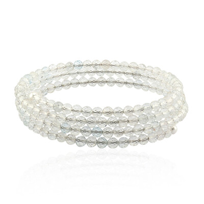 Stalen armband met witte topaasstenen (Riya)