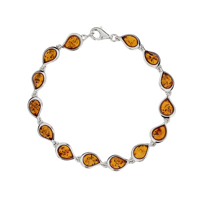 Zilveren armband met Baltische barnsteen (dagen)