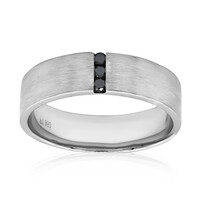 Platinaen ring met zwarte diamanten