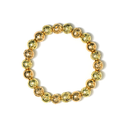 Armband met Gouden lava parels