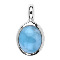 Zilveren hanger met een larimar