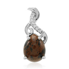 Zilveren hanger met een mahonie obsidiaan