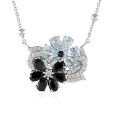 Zilveren halsketting met zwarte spinelstenen (Dallas Prince Designs)