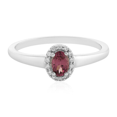 Zilveren ring met een Malaya granaat