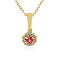 Zilveren halsketting met een roze spinel