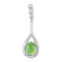 Zilveren hanger met een keizerlijk chrysopraas