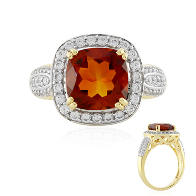Zilveren ring met een Madeira citrien