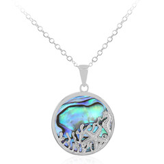 Zilveren halsketting met een Abalone schelp