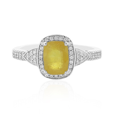 Zilveren ring met een Gele Madagaskar Saffier