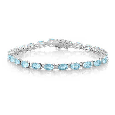 Zilveren armband met hemel-blauwe topaasstenen