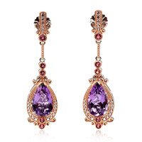 Zilveren oorbellen met amethisten (Dallas Prince Designs)