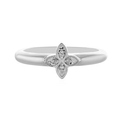 Zilveren ring met I4 (J) Diamanten