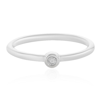 Zilveren ring met een I2 (H) Diamant
