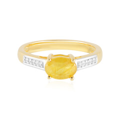 Zilveren ring met een gele saffier