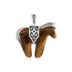 Zilveren hanger met een tijgeroog (Desert Chic)