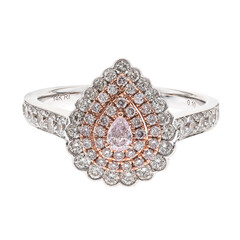 Gouden ring met een I1 Roze Diamant (CIRARI)