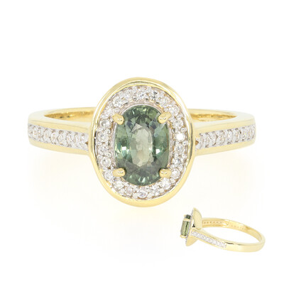 Gouden ring met een Onverhitte saffier (AMAYANI)