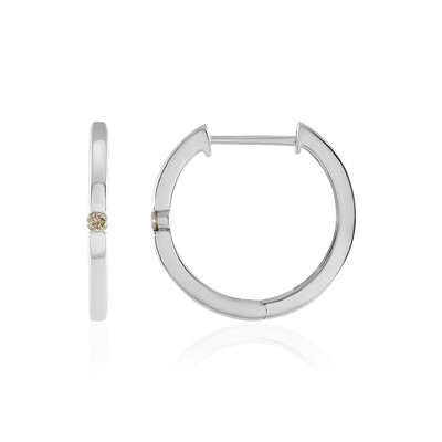 Gouden oorbellen met VS2 bruine diamanten