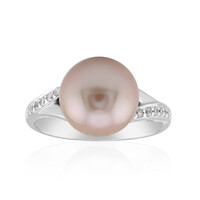 Zilveren ring met een paarse Ming parel (TPC)