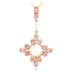 Gouden halsketting met Onverhitte Padparadscha Saffieren (AMAYANI)