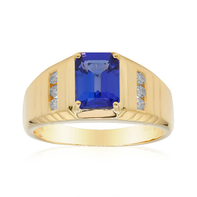 Gouden ring met een AAA tanzaniet (CIRARI)