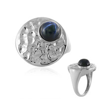 Zilveren ring met een blauwe ster saffier