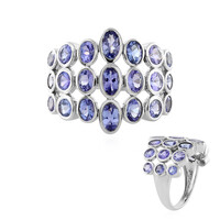 Platina ring met tanzanieten (KM by Juwelo)