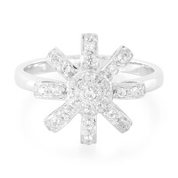 Zilveren ring met witte topaasstenen